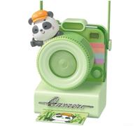 Ventilatore da collo ricaricabile USB progettato come una fotocamera retrò con tre livelli di vento regolabili senza lama per sicurezza e comfort tutto il giorno (verde)