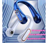 Ventilatore da collo ricaricabile USB, ventilatore da collo portatile regolabile a 5 velocità con display LED della batteria & marcia, batteria ricaricabile integrata da 1200mAh, tempo di ricarica 1-2