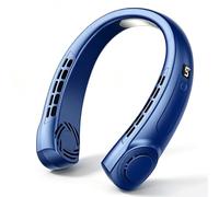 Ventilatore da collo, Ventilatore personale portatile Vento forte, Volume d'aria, Raffreddamento a 360°, Nessuna torsione dei capelli, Volume d'aria su 2 lati, Antiscivolo, Ricarica rapida