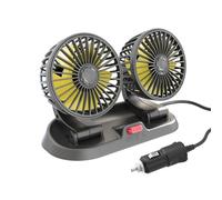 Ventilatore da cruscotto auto a doppia testa elettrico rotante per interni auto circolazione dell'aria raffreddamento autoadesivo veicolo fresco 12 V