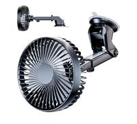 Ventilatore da cruscotto per auto, ventilatore portatile per auto - Ventilatore per parabrezza rotante ad aspirazione forte regolabile - Configurazione telescopica a 3 velocità a basso rumore circolac