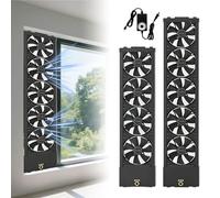 Ventilatore da finestra regolabile per finestre scorrevoli, velocità del vento verticale, non necessita di foratura, installazione a incasso, camera da letto, cucina, soffitta, garage (1,15-1,20 m)