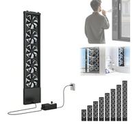 Ventilatore Da Finestra Verticale Per Finestre Scorrevoli, Retrattile Flusso Reversibile E Regolazione Continua Della Velocità, Installazione A Incasso Senza(Nero,49.2-51.2)