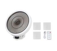 Ventilatore da Parete con Telecomando, Luce Notturna, 3 velocità per Camera da Letto, Casa, Ufficio, Garage, Bianco, Ventilatore Oscillante con Flusso D'aria Ottimale