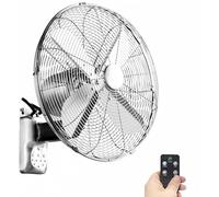 Ventilatore da Parete da con Telecomando,Ventilatore da Parete,Industriale Ventilatore Oscillante A Parete,3 velocità,Ventola Turbo in Metallo,per Casa E Ufficio R(Size:40cm/16inch,Color:Argento)