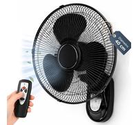 Ventilatore da Parete Nero 40cm con Telecomando Installazione a Muro Silenzioso