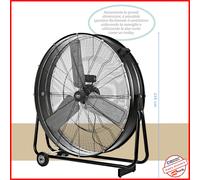 Ventilatore da Pavimento cfg Uragano 100 ev102 Industriale Alta Potenza Ruote [EEK: B]