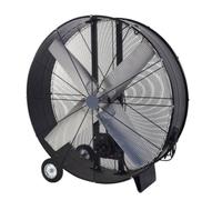 Ventilatore da Pavimento Industriale IluminaShop 1000W 4 Pale 2 Velocità Ruote Nero