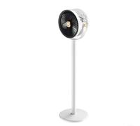 Ventilatore da pavimento silenzioso con oscillazione manuale su e giù a 360°, 5 velocità e aromaterapia, rumore ultra-basso da 20 dB, altezza regolabile 28-86,5 cm (bianco e nero)