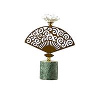 Ventilatore da pavimento, statua cinese Feng Shui, ornamenti cinesi a forma di ventaglio di loto, materiale in marmo, decorazioni per la casa in stile moderno, ornamenti decorativi dorati pe