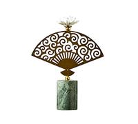 Ventilatore da pavimento, statua cinese Feng Shui, ornamenti cinesi a forma di ventaglio di loto, materiale in marmo, decorazioni per la casa in stile moderno, ornamenti decorativi dorati pe
