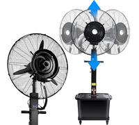 Ventilatore da pavimento, ventilatore da esterno a piantana con nebulizzatore e serbatoio dell'acqua da 42 litri, raffreddamento ad alta velocità per casa, ufficio e spazi industriali