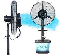 Ventilatore da pavimento, ventilatore nebulizzatore oscillante industriale con grande serbatoio, raffreddamento ad alta resistenza a 3 velocità per uso esterno