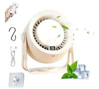 Ventilatore da scrivania 2 in 1, ricaricabile, regolabile, portatile | Ventilatore da scrivania silenzioso con luce per camera da letto, casa, ufficio, interni, viaggi, campeggio, crociera