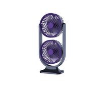 Ventilatore da Scrivania A Doppia Testa, Ventilatore Personale Ricaricabile USB A Bassa Rumorosità con Luce Notturna per Interni Ed Esterni B