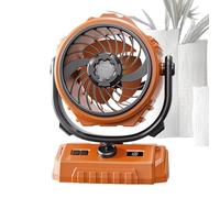 Ventilatore da scrivania da campeggio con luce portatile ricaricabile da 6000 mAh | Ventilatore USB oscillante a 270 ° regolabile a 100 velocità con display digitale | Ventilatori portatili per c