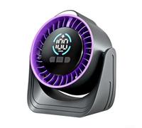 Ventilatore da scrivania ricaricabile con 100 livelli e display a LED per un controllo preciso del flusso d'aria e luce notturna integrata per uso camera da letto colore bianco (F90 viola)