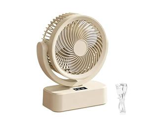 Ventilatore da scrivania ricaricabile - Schermo digitale da 8,15 pollici a 6 velocità, USB tipo C silenzioso | Mini ventilatore oscillante portatile per uso domestico, in campeggio, in viaggio