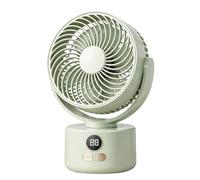 Ventilatore da scrivania silenzioso, ventilatore oscillante automatico 3 | Silenzioso regolabile con inclinazione di 140°, ricaricabile tramite USB, da tavolo, per ufficio, campeggio, camera da letto