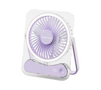 Ventilatore da Scrivania Ultra-Sottile con Display Digitale, Ricarica USB, Forte Vento, Ventilatore A Forma di Scheda Silenzioso, Ventilatore Piccolo
