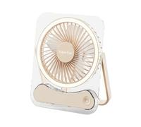 Ventilatore da Scrivania Ultra-Sottile con Display Digitale, Ricarica USB, Forte Vento, Ventilatore Silenzioso, Stile Card, Ventilatore Piccolo per