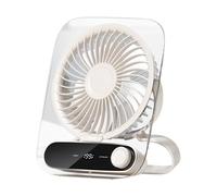 Ventilatore da scrivania USB - Ventilatore portatile e tranquillo | Refrigeratore ricaricabile ad aria con 199 velocità e luce notturna | Gadget di raffreddamento compatto con montaggio a