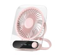 Ventilatore da scrivania USB - Ventilatore portatile e tranquillo | Refrigeratore ricaricabile ad aria con 199 velocità e luce notturna | Gadget di raffreddamento compatto con montaggio a