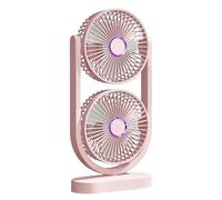 Ventilatore da scrivania - Ventilatore a tre velocità regolabile, accessorio da scrivania, doppia testa, silenzioso e ricaricabile, ideale per l'estate, per una circolazione 'aria ottimale in casa