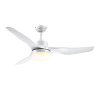 Ventilatore da Soffitto 3 Pale e Lampada LED Ø132x40 cm 6 Velocità Bianco