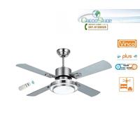 Ventilatore da soffitto 4 pale in legno Silver con 1 lampada Vinco - BIG70932