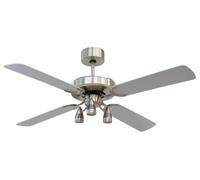 Ventilatore da Soffitto 4 Pale Reversibili e 3 LED Ø132 cm 3 Velocità Vannini Faretto