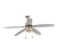 Ventilatore da Soffitto 5 Pale e Lampada E27 in MDF Ø130 cm 3 Velocità Kooper Rovere Bianco