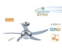 Ventilatore da soffitto 5 pale semitrasparenti 1 luce c/telecomando Vinco 70911