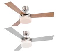 Ventilatore da soffitto a LED con illuminazione e telecomando; lampada da soffitto con ventilatore silenzioso di forma rotonda, 3 livelli di velocità, 2x 5 W, 2x 400 lm, bianco caldo, LxA 105 x 30,5 c