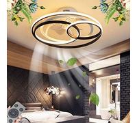 Ventilatore da Soffitto A LED con Illuminazione Moderna, Fonte di Luce Dimmerabile, Ventilatore da Soffitto Regolabile, Ventilatore Ultra Silenzioso, Lampada da Soffitto con Par, White, 58CM/60W