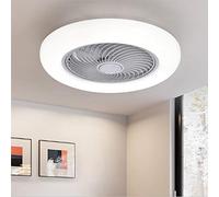 Ventilatore da soffitto a LED con illuminazione Ventilatore moderno dimmerabile da 72 W Sorgente luminosa invisibile ultra silenziosa Ventilatore regolabile Lampada da soffitto Lampada da camera