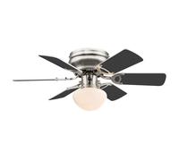 Ventilatore da soffitto a LED con interruttore a tirante Lampada da soffitto Ventilatore a 3 velocità, modalità estate/inverno, 3,7W 320lm bianco caldo, DxH 76x28 cm