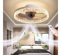 Ventilatore da Soffitto A LED con Lampada da 66 W Luce del Ventilatore Ultra Silenziosa Telecomando Dimmerabile Lucentezza Moderna Plafoniera Invisibile Illuminazione del Soggiorno, White