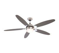 Ventilatore da soffitto a LED Lampada da soffitto Ritorno in avanti Interruttore a strappo a 3 velocità Lampada da soggiorno, montaggio su pendenze, 1x 4,5W 470Lm bianco caldo, DxH 132 x 40,6 cm