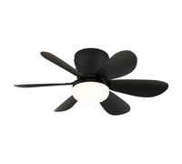 Ventilatore da soffitto a LED, lampada da soggiorno, dimmerabile, metallo nero, Ø 51 cm