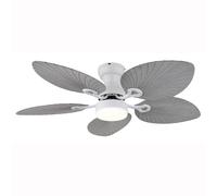 Ventilatore da soffitto a LED, lampada da soggiorno, regolabile, bianco, alluminio, diametro 107 cm
