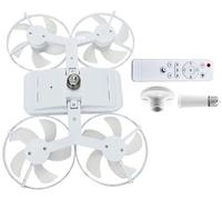 Ventilatore Da Soffitto A LED Stile Drone, Ventilatore Moderno Con Ventilatori Da Soffitto Design Drone Con Luci E Telecomando, 3 Modalità Colore, for Camera Da Letto(White)