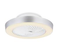 Ventilatore da soffitto a LED, ventilatore da soffitto, lampada da soggiorno, dimmerabile, bianco, metallo, D 54,8 cm