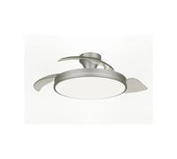 Philips Atlas Ventilatore a Soffitto con Pale Retrattili e Lampadina LED, 3 Pale, Pala Aperta 106 cm, 4.500 lm, Luce Bianca Tunabel 3.000-6.500 K, Regolabile Fino al 5%, Telecomando Incl., Nichel