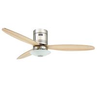 Ventilatore da soffitto Aero con illuminazione e telecomando Nickel Satinato, 132 cm da aireRyder