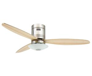 Ventilatore da soffitto Aero con illuminazione e telecomando Nickel Satinato, 132 cm da aireRyder