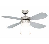 Ventilatore da soffitto aireRyder Classic 105 cm con illuminazione, nichel con lame d'argento