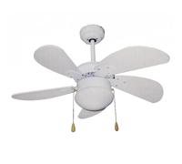 VENTILATORE DA SOFFITTO BIANCO DIAMETRO 76CM 5 PALE COMANDO A CORDA ZFS576B onforme]