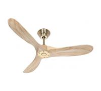 DC Ventilatore Da Soffitto Piccolo Eco Genuino Ottone Legno 122 Cm Telecomando [EEK: Inaditato]