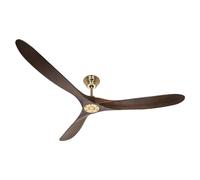 Design Ventilatore Senza Luce Eco Genuino Ottone Noce 180 Telecomando [EEK: Inaditato]